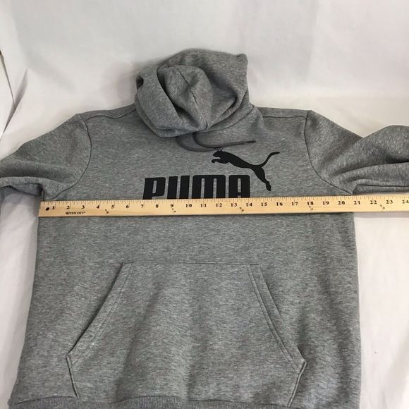 New Puma Essentials Fleece Hoody Pullover  Gray - Picture 6 of 8